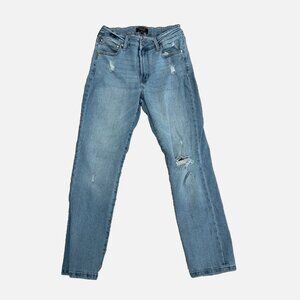 RACHEL ROY Women's 6 / 28 Distressed Mom Cotton Mid-Rise Denim Casual Blue Jeans